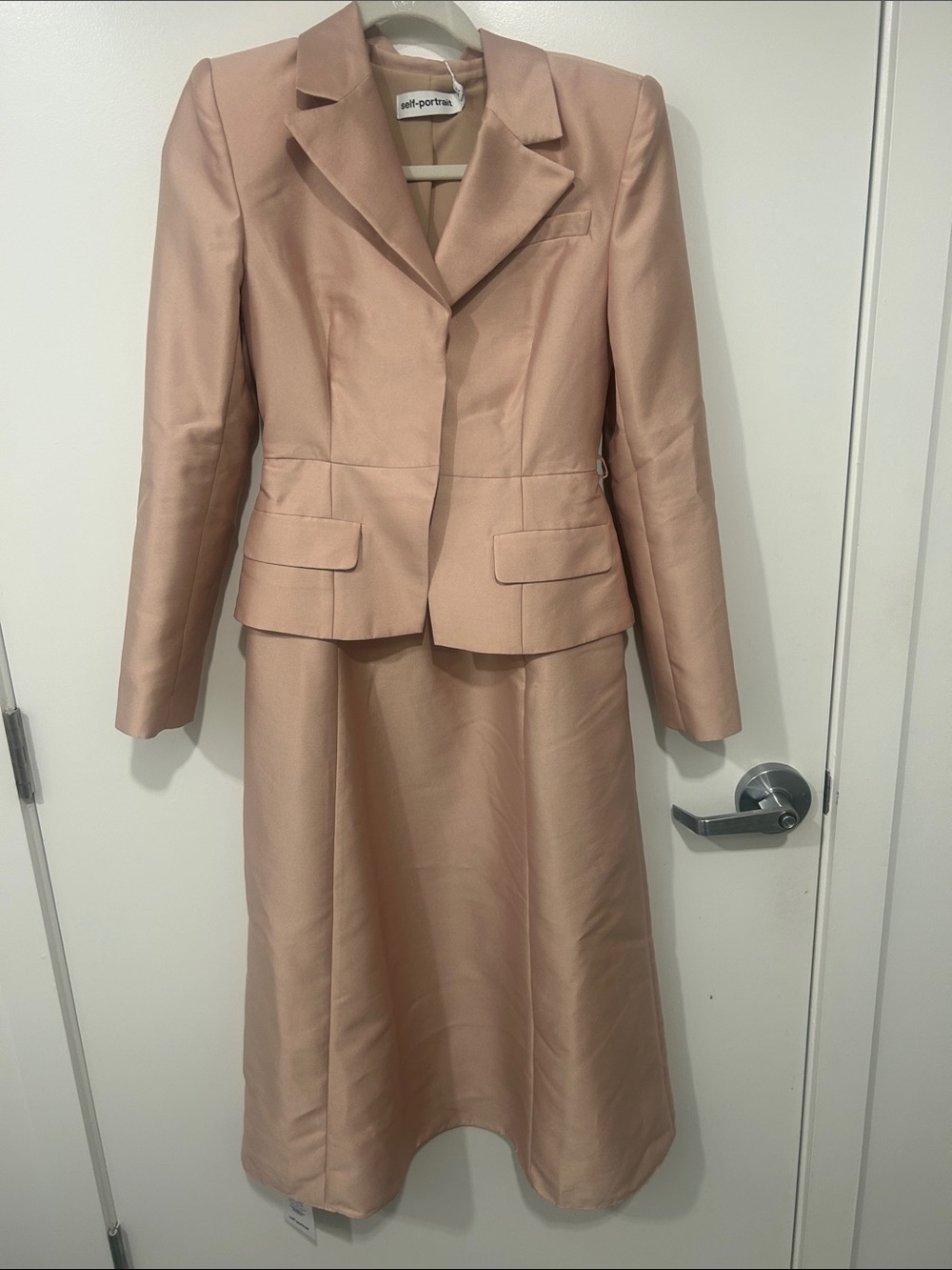*NWT* Self-Portrait beige taffeta suit dress size 4